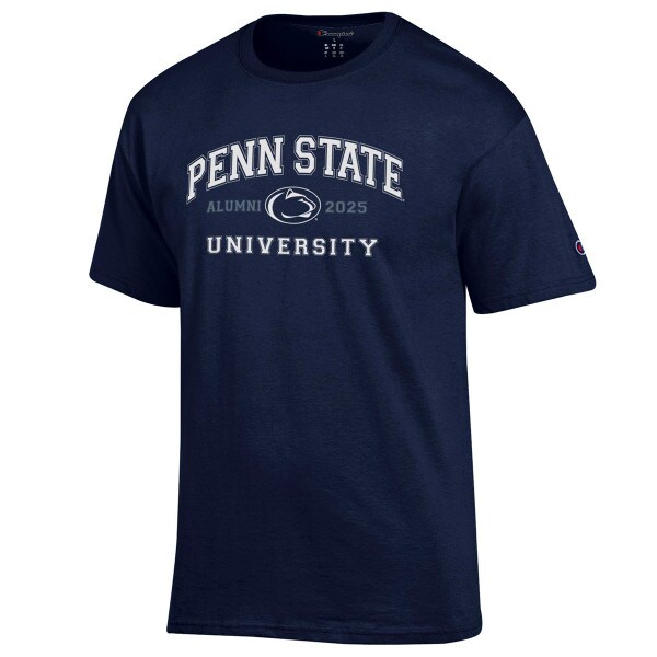 navy short sleeve t-shirt Penn State University Alumni 2025